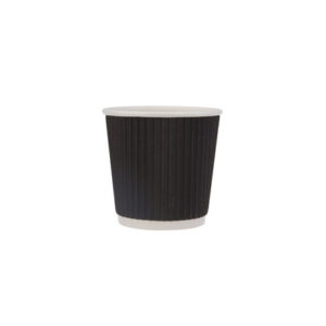 Black Paper Ripple Wall Cups 4oz